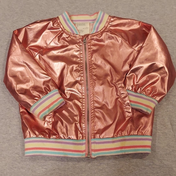 First Impressions Other - First Impressions Metallic Pink Bomber Jacket